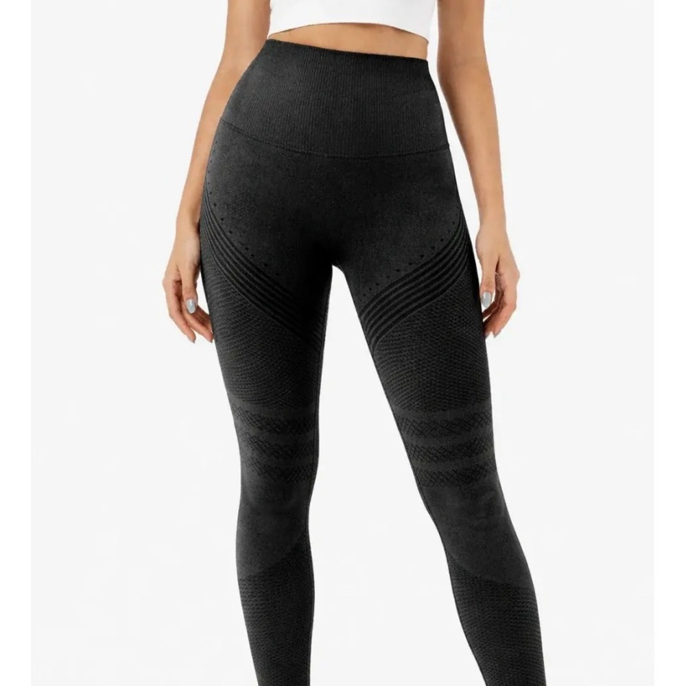 Doletics Women XL Seamless High Waisted Scrunch Butt Contour Leggings Black